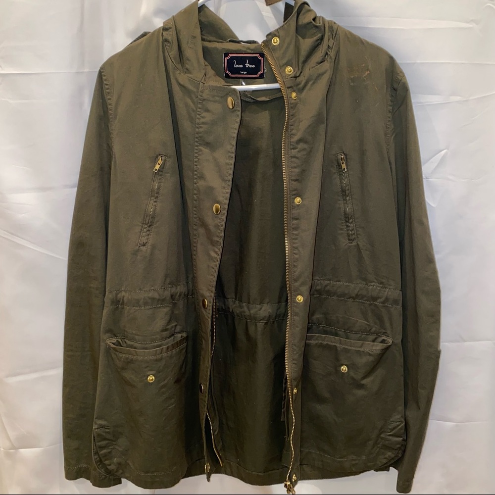 Love Tree: Size L: Olive Green Combat Jacket